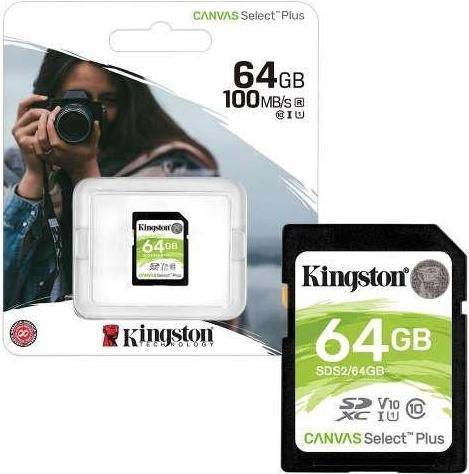 Image du produit Kingston Canvas Select Plus (64 Go, SDXC, U3, UHS-I)