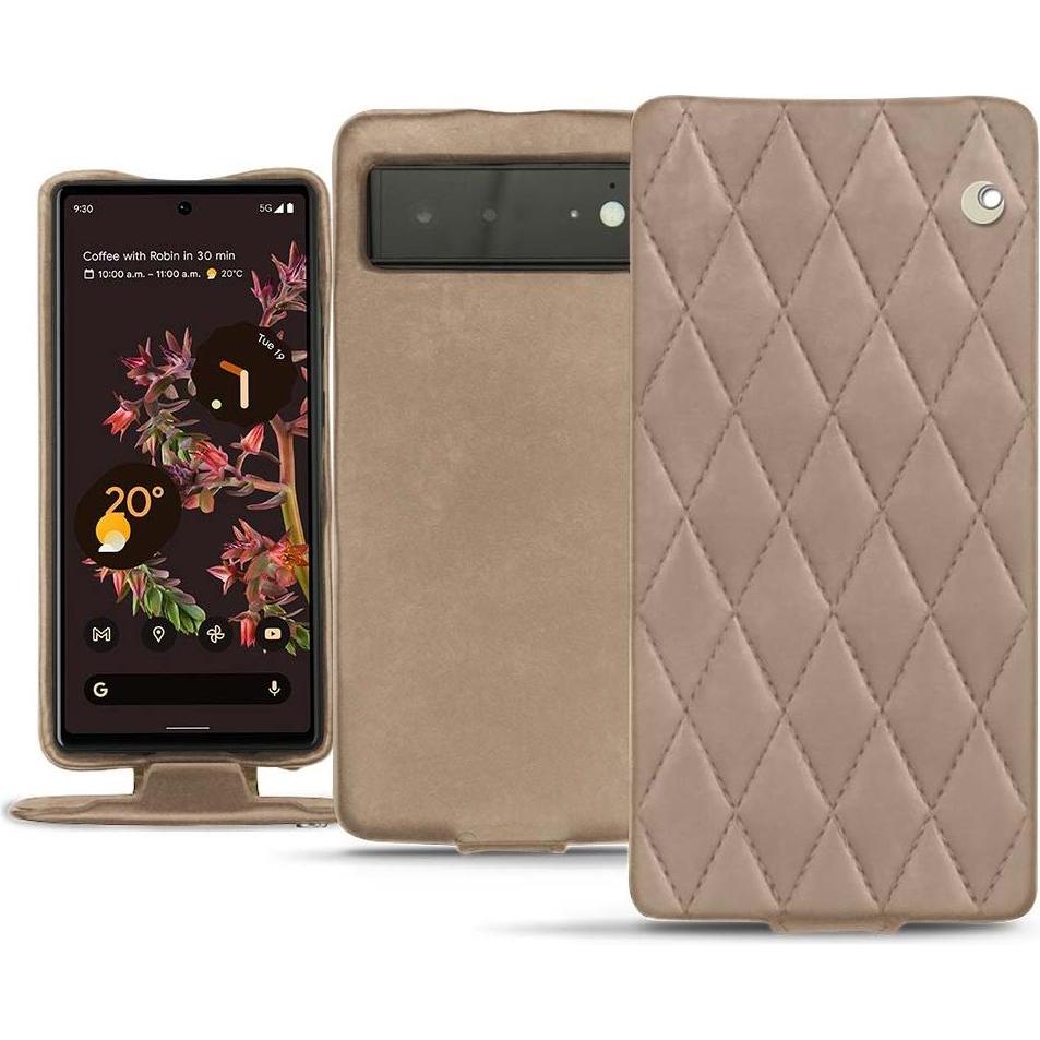 Noreve Lederschutzhülle vertikal (Google Pixel 6), Smartphone Hülle, Beige