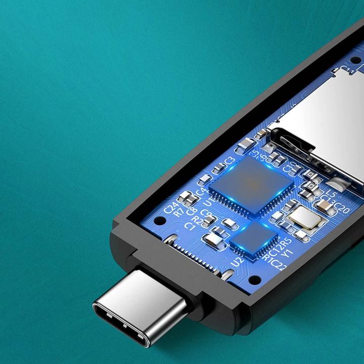 Actual product image Ugreen CM304 USB + USB-C Adapter Card Reader SD + microSD (black) (USB-C)