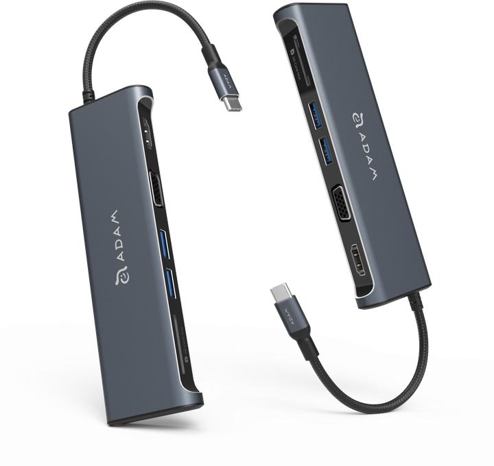 Actual product image Adam Elements CASA HUB A03 - USB-C multi-port adapter incl. 4K HDMI and FullHD VGA, Grey (USB-C, 5 Ports)