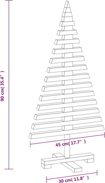Produktbild vidaXL Weihnachtsbaum Holz (90 cm)