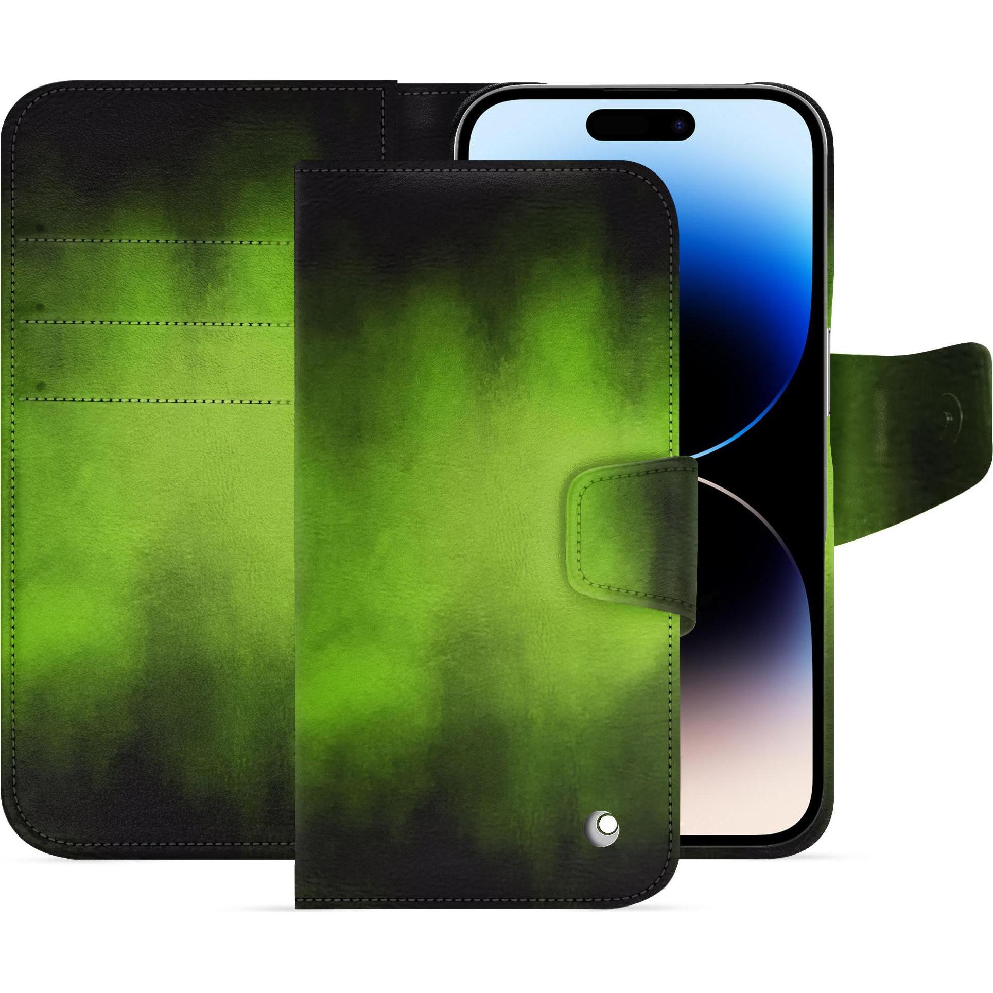 Noreve Lederschutzhülle Apple iPhone 15 Pro (Apple iPhone 15 Pro), Smartphone Hülle, Grün