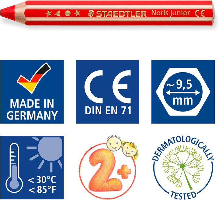 Produktbild Staedtler Noris junior 140 Kindermalstift, Kartonetui mit 36 Farben + 3 ST Spitzer (36x)