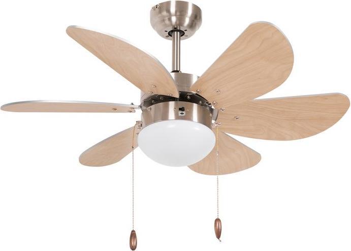 Produktbild Swisshandel24 Deckenventilator, LED Beleuchtung 16W Deckenlampe mit Ventilator, 6 umkehrbare Flügel, für Wohnzimme (42 dB)