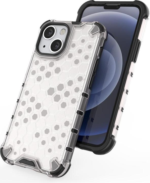 Produktbild Hurtel Honeycomb Case armor cover with TPU Bumper for iPhone 13 mini transparent (Apple iPhone 13 mini)