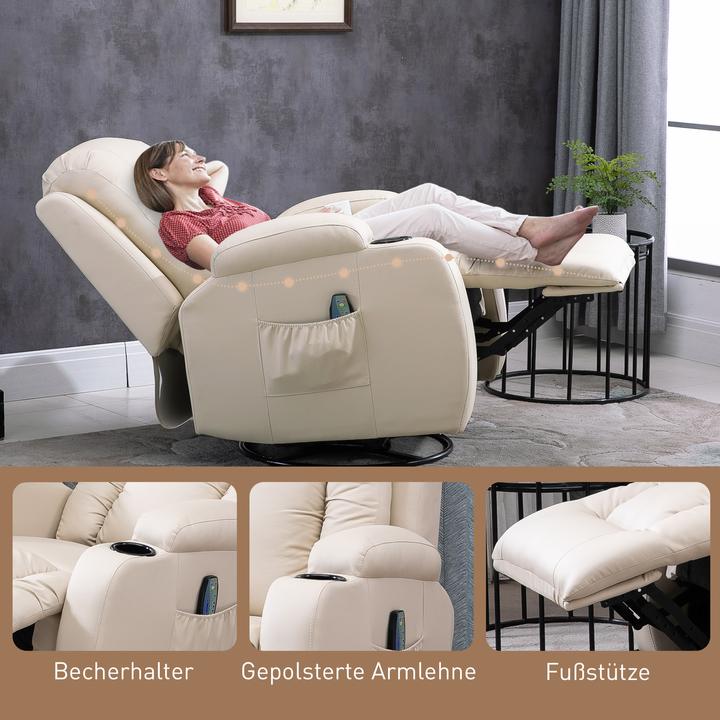 Image du produit Homcom Fauteuil de massage avec fonction bascule et fonction chaleur