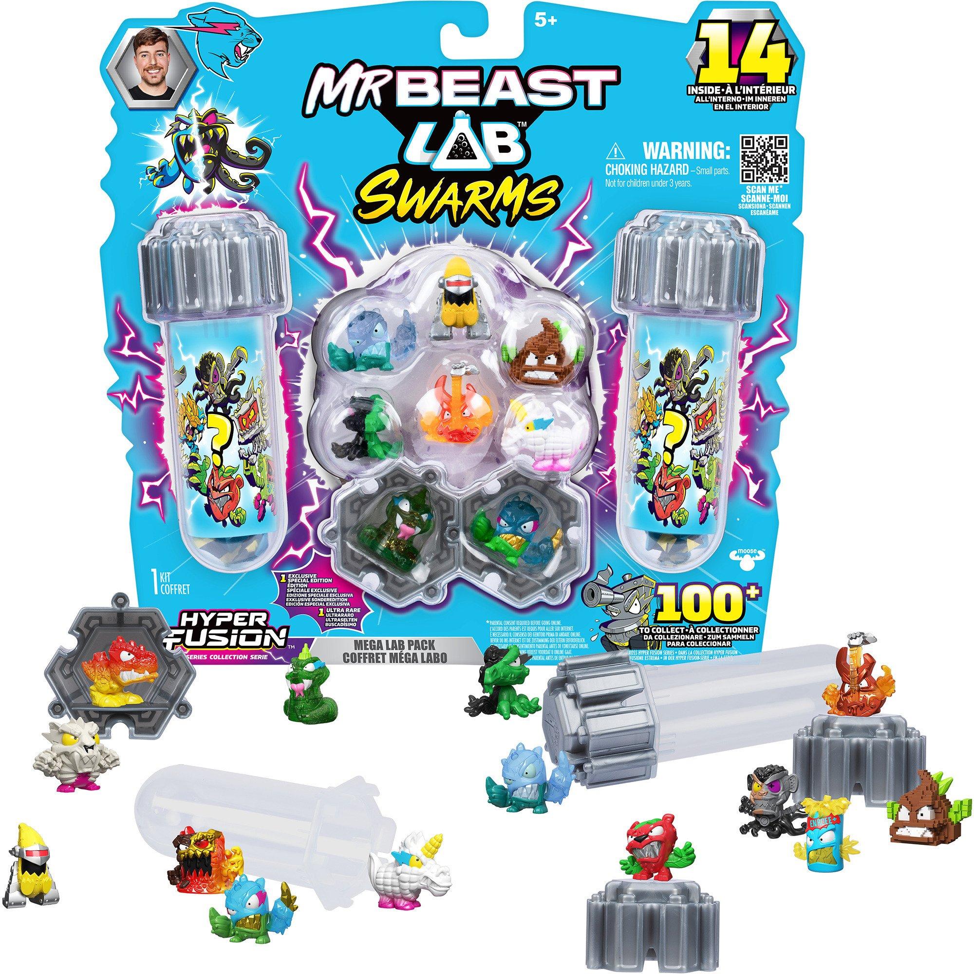 Moose Mr. Beast Lab Swarms Minifiguren 14er-Pack Mega Lab 3 3 cm Sortiment (4)