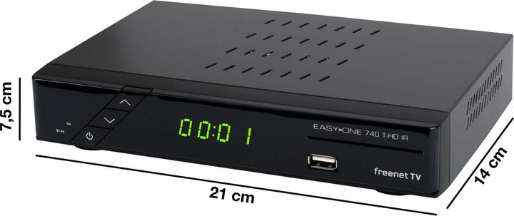 Produktbild Sky Vision SET-ONE EasyOne 740 HD IR HDTV DVB-T2 Receiver mit freenet TV (DVB-T2, DVB-T, CI+-Schacht)