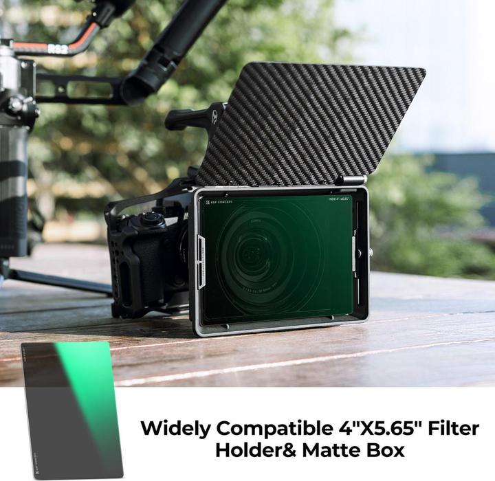 Image du produit K&F Concept Square Film Filter with Matte Box, 4X5.65 in, Thickness 4.0mm, ND8, Green Coated (NANO-X series) (Filtre gris neutre, 101.60 mm)