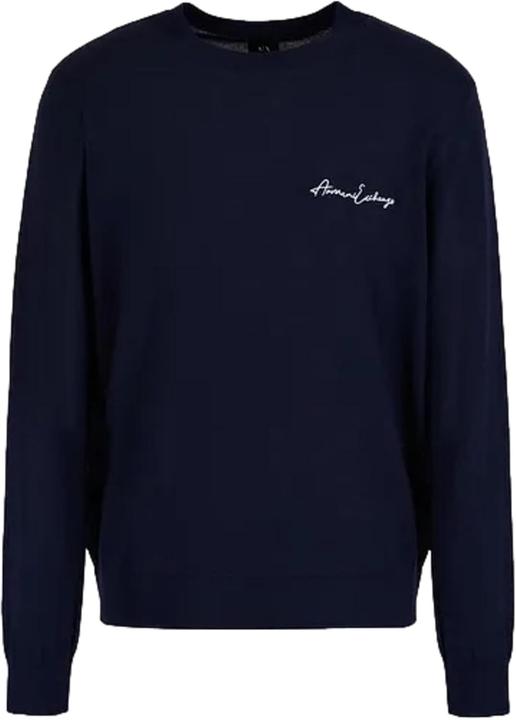 Produktbild Armani Exchange Heren Essential, Crewneck, Logo Lettering, pullover sweater, Donkerblauw, S (S)