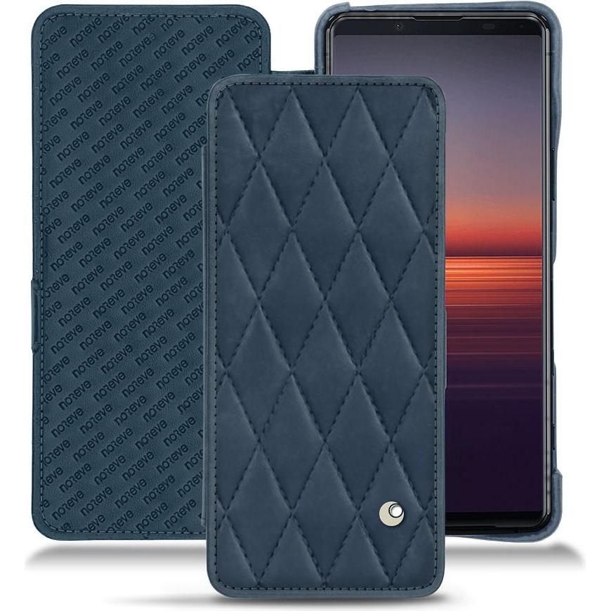 Noreve Lederschutzhülle horizontal (Sony Xperia 5 II), Smartphone Hülle, Blau