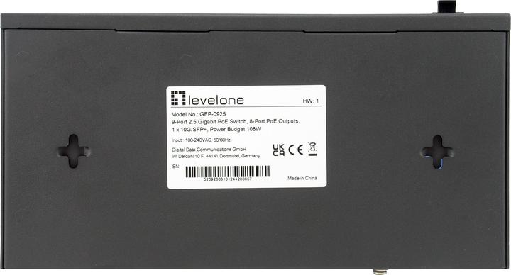 Actual product image LevelOne Switch 9x GE GEP-0925 2.5GbE 108W 8xPoE+ sw (8 Ports)
