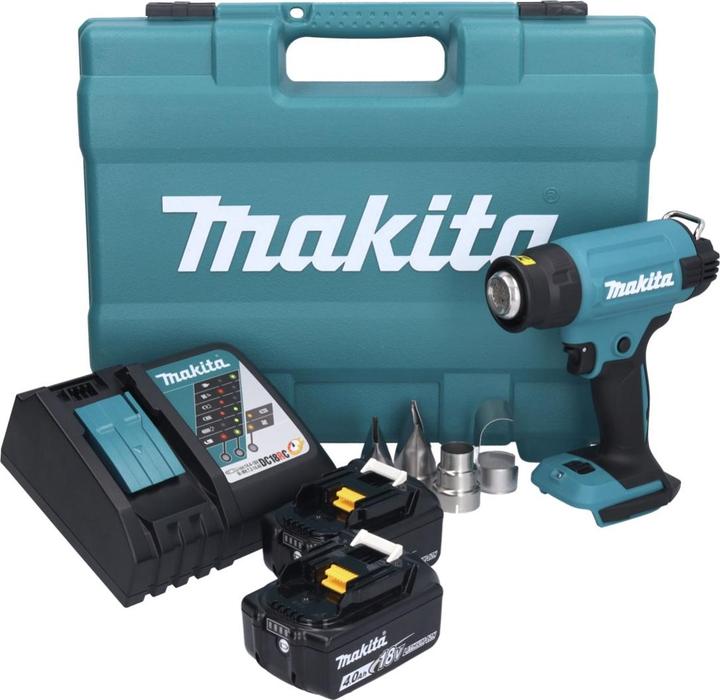 Actual product image Makita DHG 181 RMK Battery Hot Air Blower 18 V 150 - 550Â°C + 2x Battery 4,0 Ah + Charger + Case