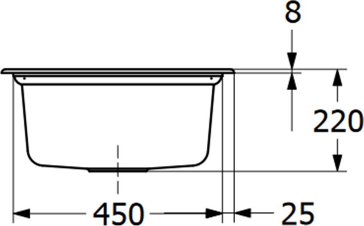 Image du produit Villeroy & Boch Villeroy&Boch Evier, Evier de cuisine Subway Style 50 S Graphite 500x510mm, largeur sous évier 50cm (51 cm, 50 cm)
