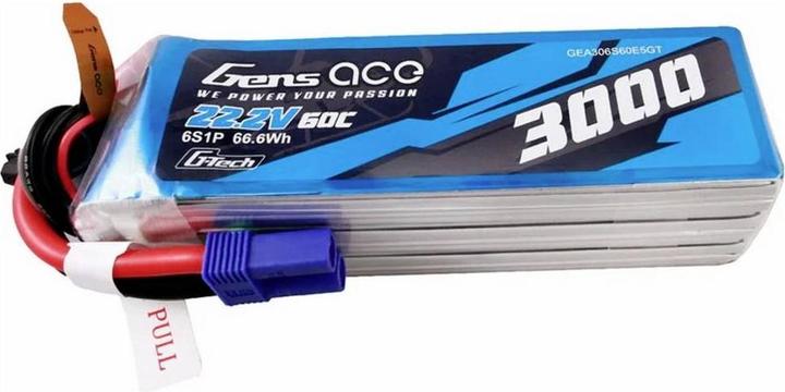 Produktbild Gens Ace G-Tech 3000mAh 22.2V 60C 6S1P Lipo Battery Pack with EC5 plug (22.20 V, 3000 mAh)