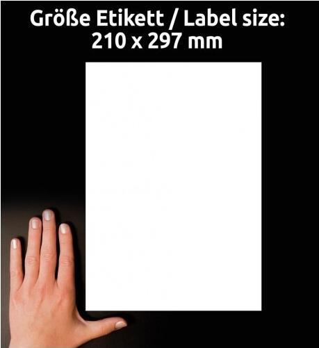Actual product image Avery Universal labels 210 x 297 mm, 10 sheets