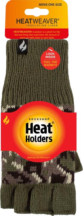 Actual product image Heat Holders Winter Warme 3.2 TOG Fleece Fingerlose Handschuhe Gestrickt Outdoor (One size)