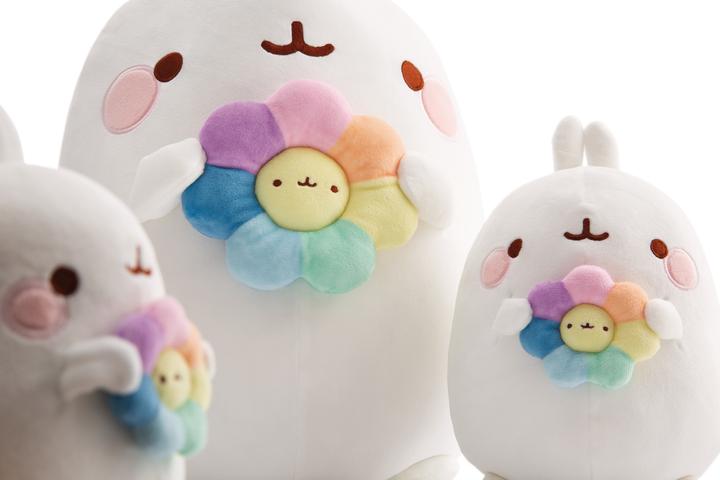 Image du produit NICI Molang mit Regenbogenblume (24 cm)