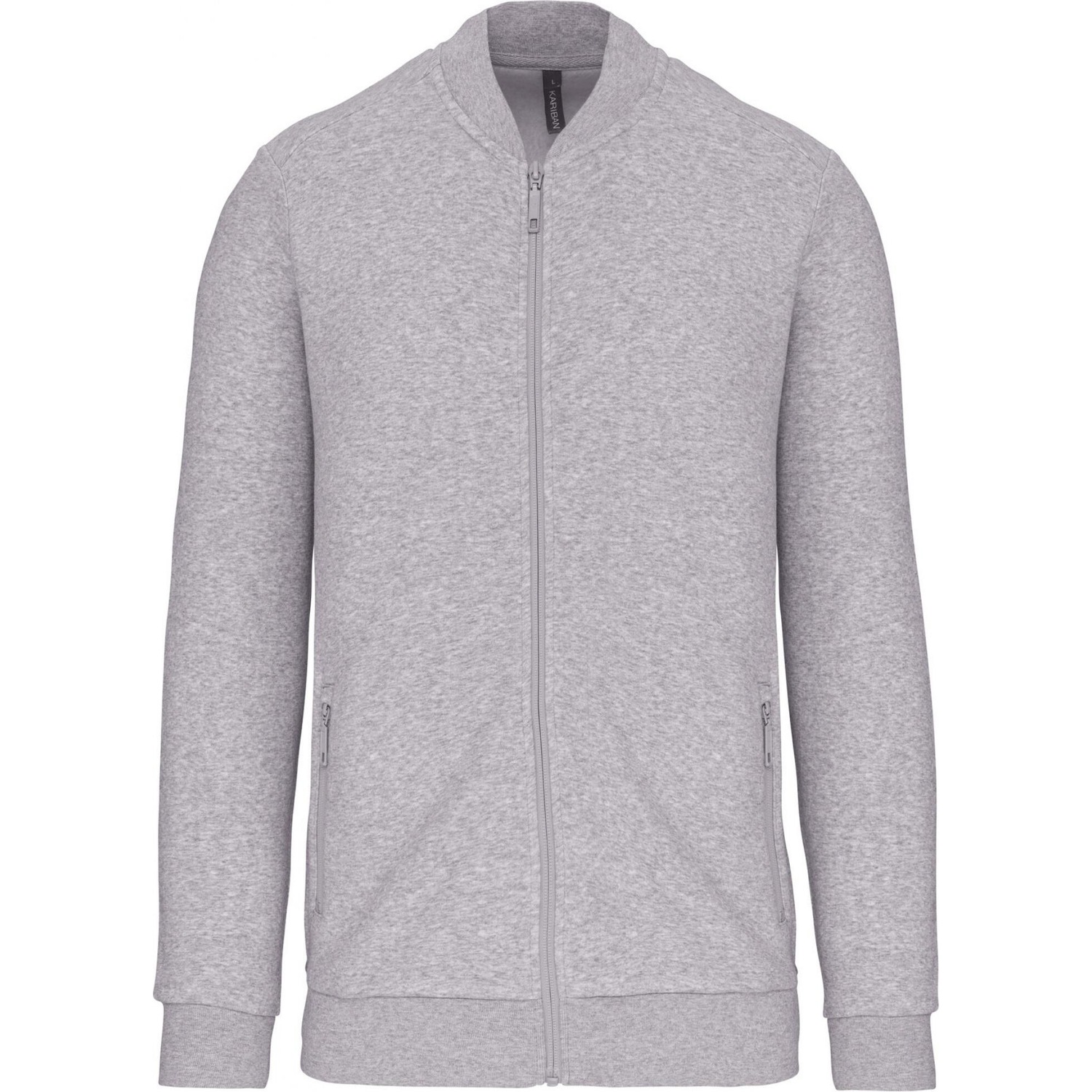 Kariban, Herren, Jacke, Fleecejacke mit Reissverschluss (M), Grau, M
