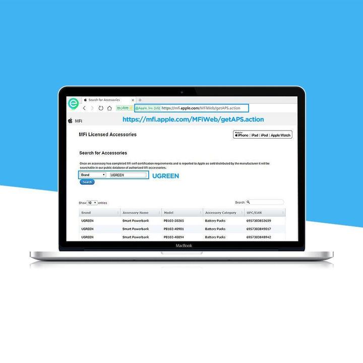 Produktbild Ugreen Lightning zu USB-A 2.0 Kabel (1 m, USB 2.0)