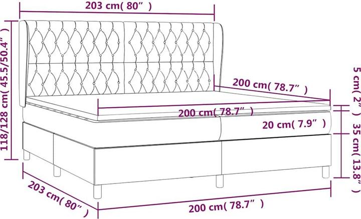 Actual product image vidaXL Boxspringbett (200 x 200 cm)