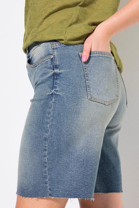 Immagine prodotto Studio Untold Bermuda di jeans con taglio della gamba ampio e orlo sfrangiato (52)