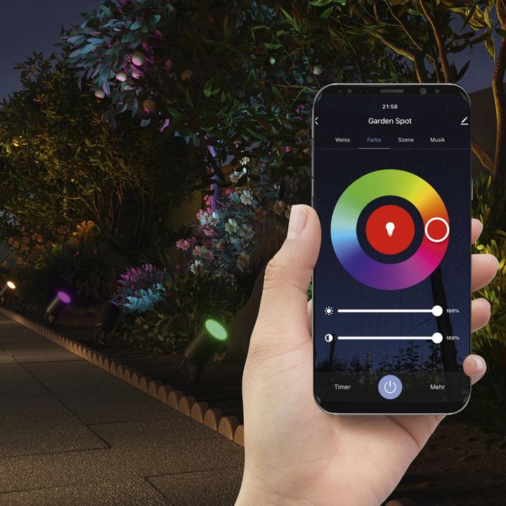 Actual product image Hama WLAN garden light incl. ground spike, waterproof, coloured, dimmable (450 lm, IP65)