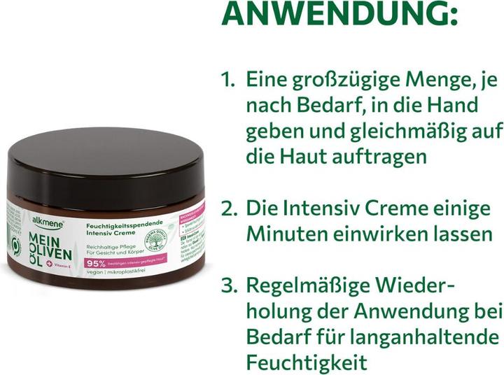 Immagine prodotto Alkmene MEIN OLIVENÖL, Feuchtigkeitsspendende Intensiv Creme (Crema corpo, 200 ml)
