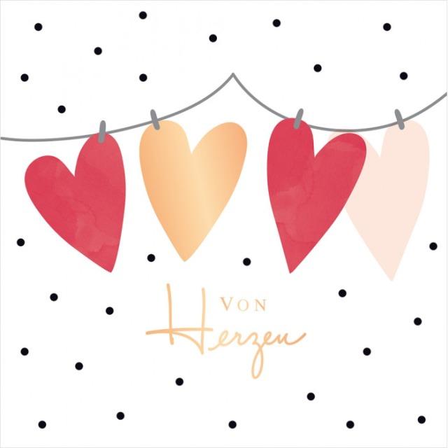 Actual product image Greeting card From the heart - Heart garland - QuadrArt