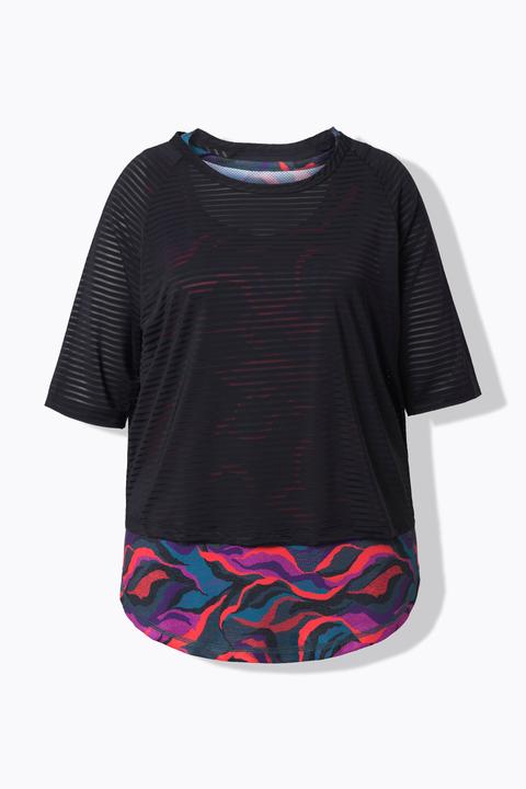 Actual product image Ulla Popken Quick-Drying Neon Camo Tee (54)