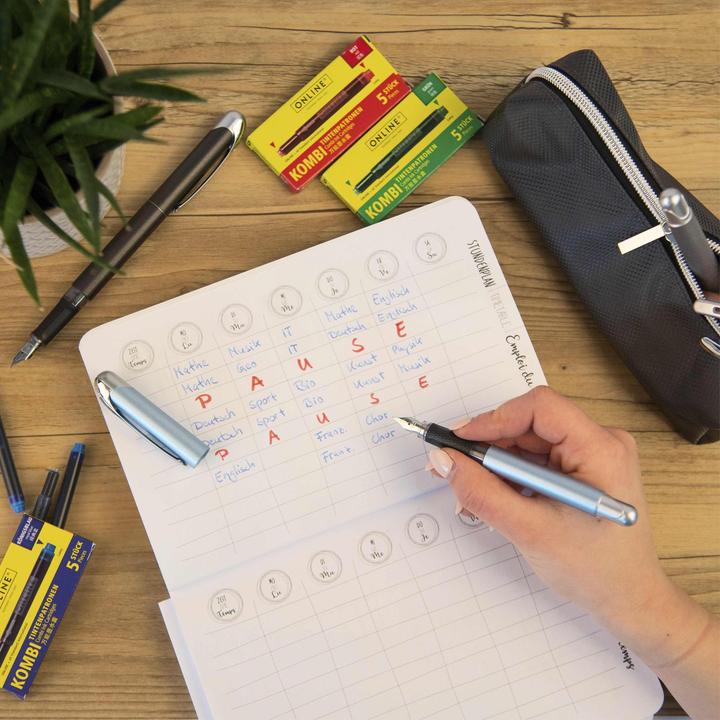 Produktbild Online Füllhalter College M 12583/3D Metallic Blue (Metallic Blue, 1x)