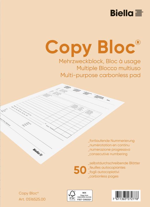 Actual product image Biella Carbonless copy pad (50 x)