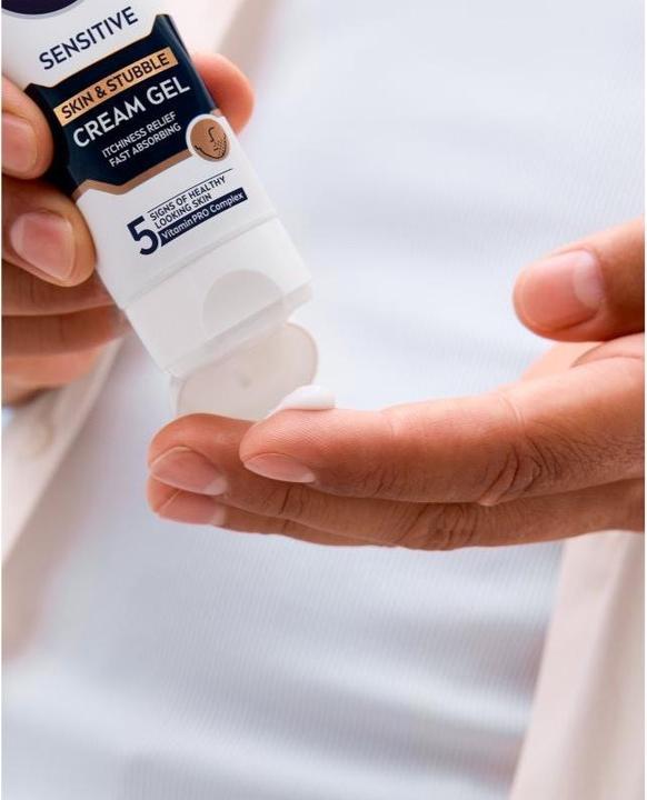 Actual product image NIVEA MEN Cream gel for sensitive skin and stubble Sensitive (Skin & Stubble Cream Gel) 50 ml (50 ml, Face gel)