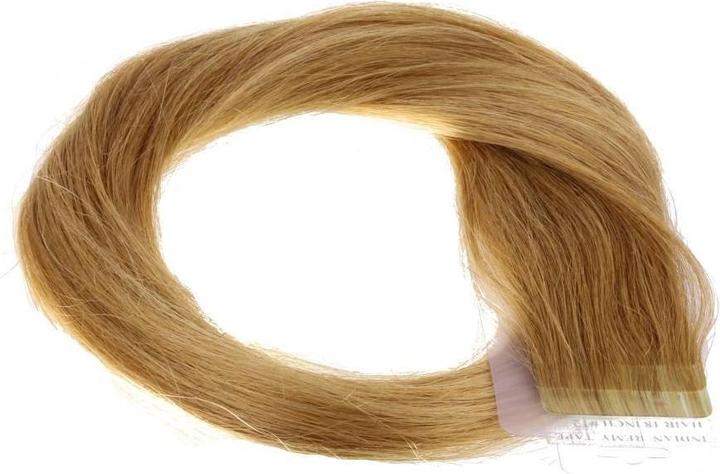 Actual product image Hair2heart 40 x tapein extensies van echt haar 50 cm 25 g strengen glad kleur 12 honingblond (12 Honing blonde, 50 cm)