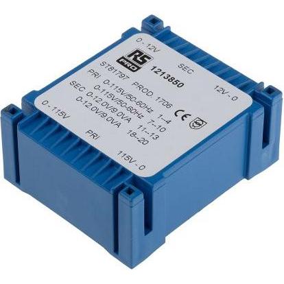 Rs Pro Low Profile PCB Transformer 18VA 2x12V, Transformator
