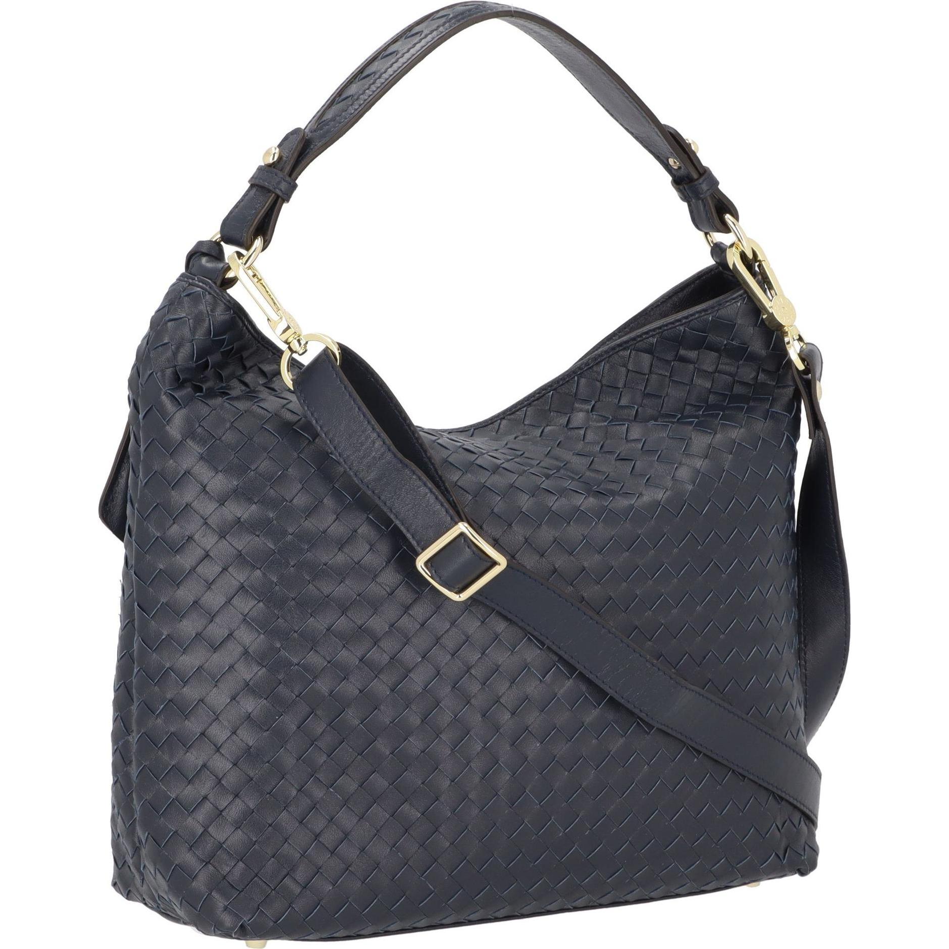 Abro, Tasche, Piuma Handtasche Leder 33 cm, Blau, (10 l)