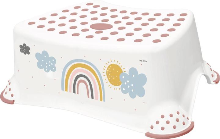 keeeper marchepied pour enfants ""tomek Rainbow"", blanc avec impression, charge max : 80 kg, surface et