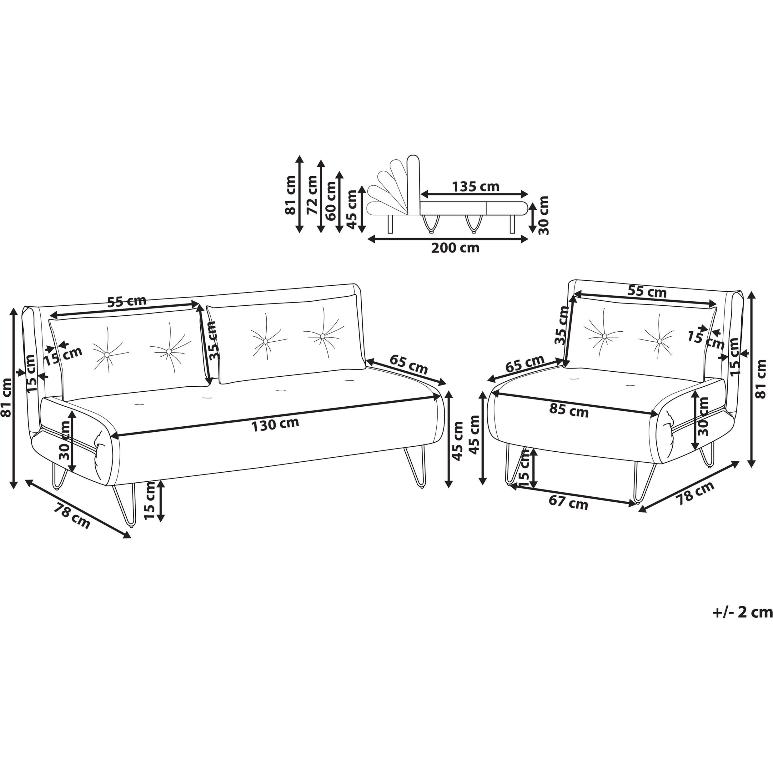 Thumbnail - Beliani, Sofa, Vestfold (3-Sitzer)