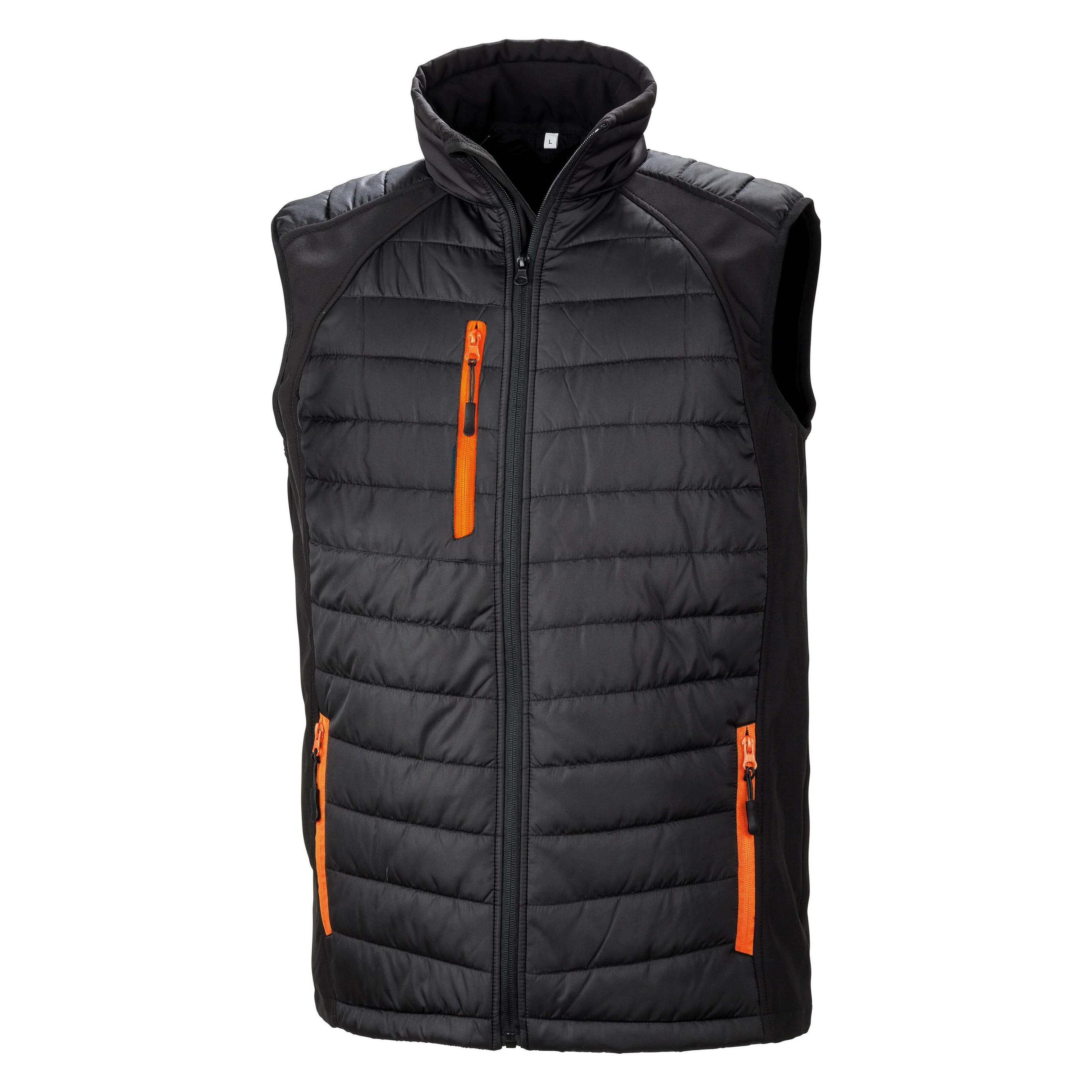 Regatta, Herren, Westen, Softshell Rembourré Black Compass, Orange, Mehrfarbig, Schwarz, (3XL)