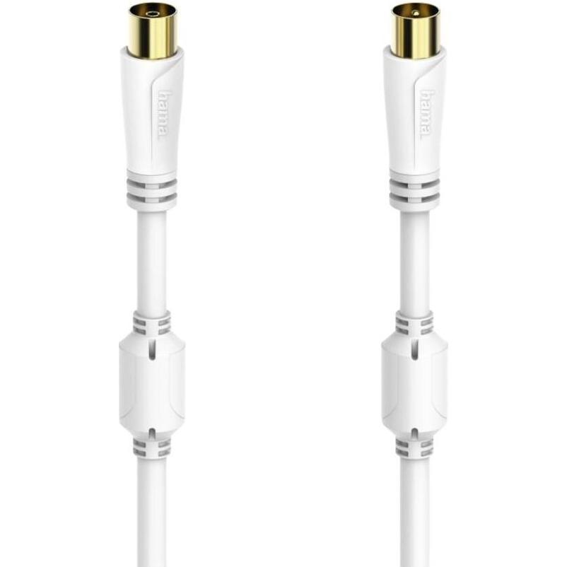 Hama Antennen-Kabel, Koax-Stecker - Koax-Kupplung, vergoldet, 10,0 m, 100 dB (100 dB, Antennenkabel), Antennenkabel