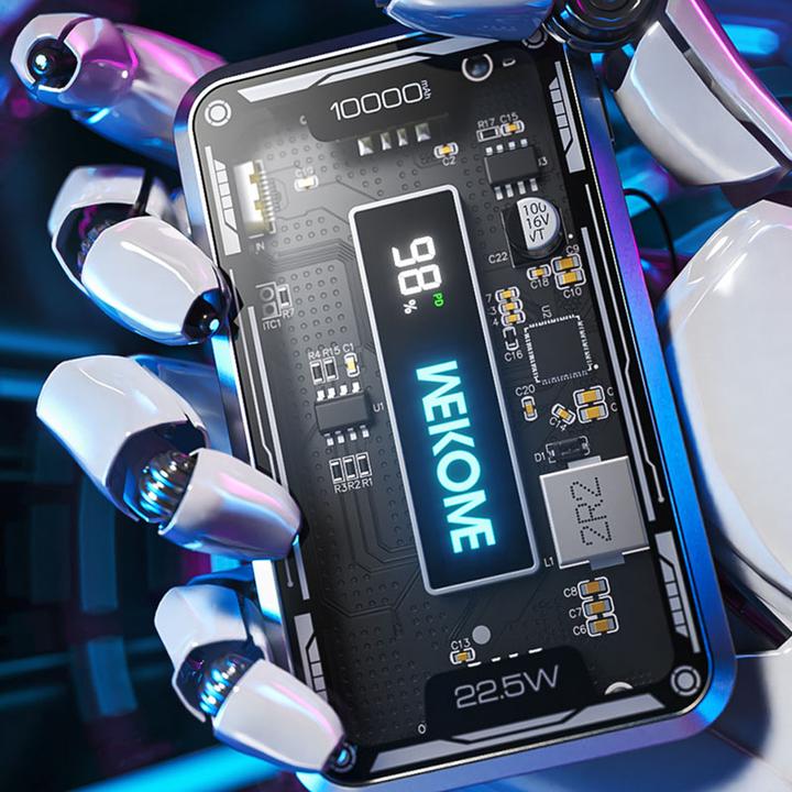 Produktbild Wekome WP-395 Vanguard Series – Powerbank 10000 mAh Super Charging PD 20 W + QC 22,5 W (Schwarz) (10000 mAh, 22.50 W)