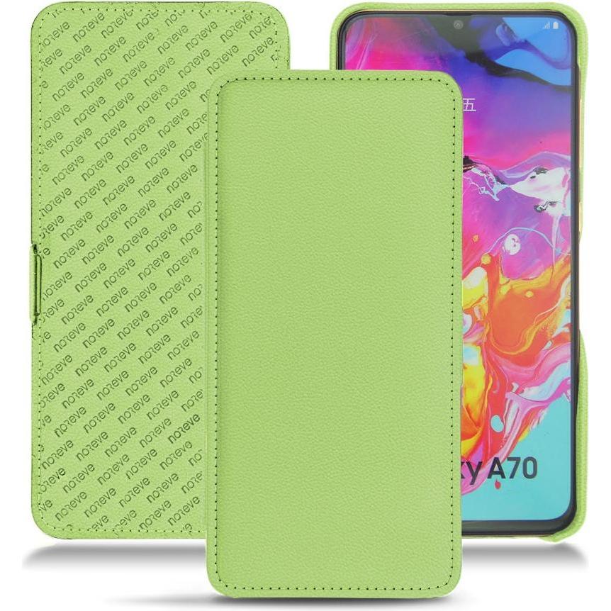 Noreve Lederschutzhülle horizontal (Samsung Galaxy A70), Smartphone Hülle, Grün
