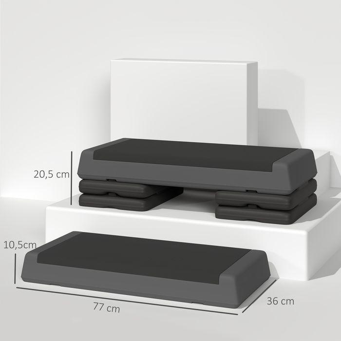 Immagine prodotto Swisshandel24 Fitness-Stepper, 10,5/15,5/20,5cm Höhenverstellbare Steppbrett für Zuhause, Grau