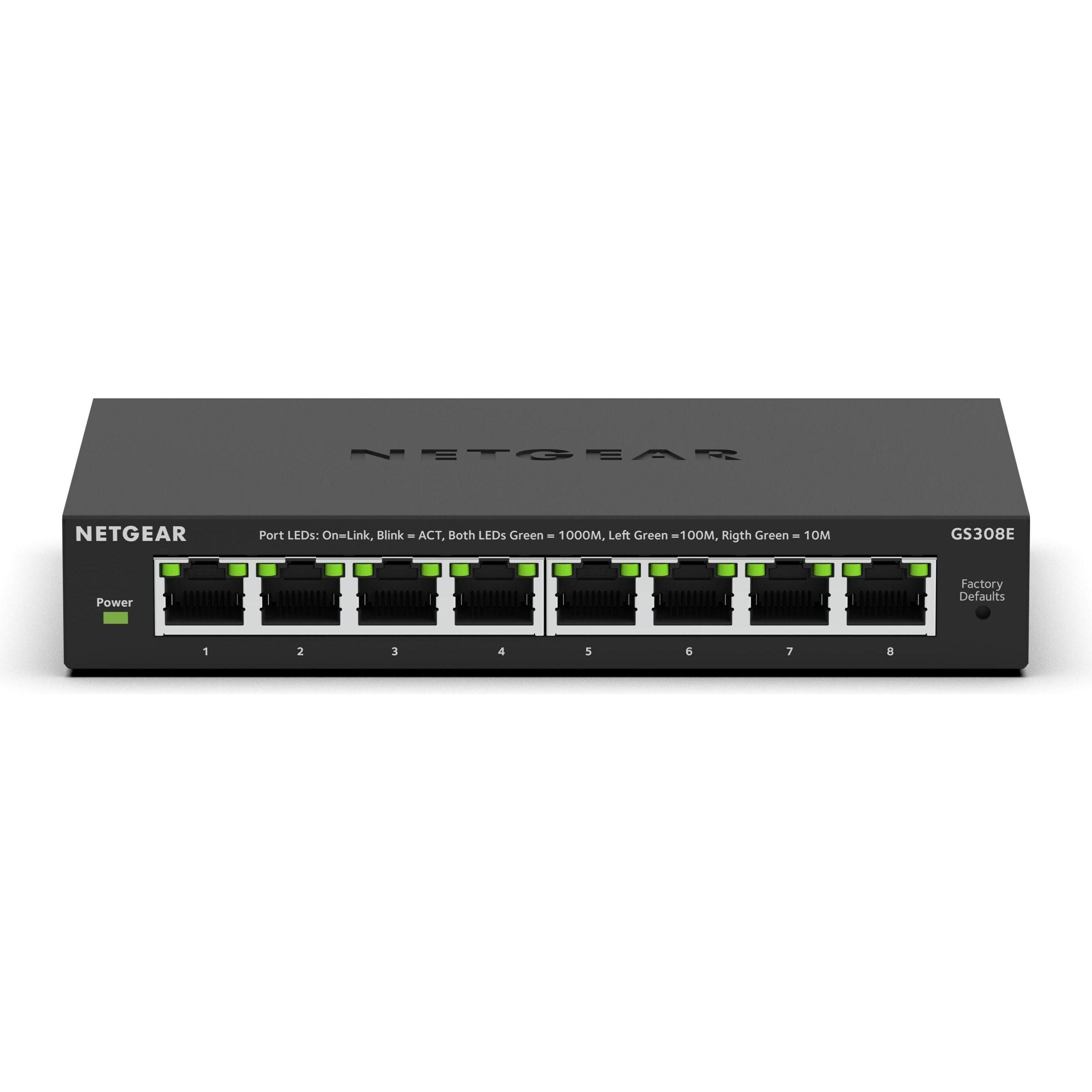 Thumbnail - Netgear GS308E SOHO Plus (8 Ports), Netzwerk Switch, Schwarz
