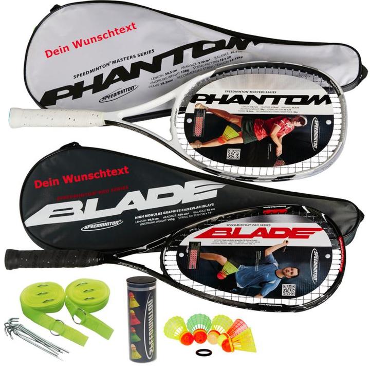 IQ Sport Speedminton Set professionnel pour couple avec impression de votre choix