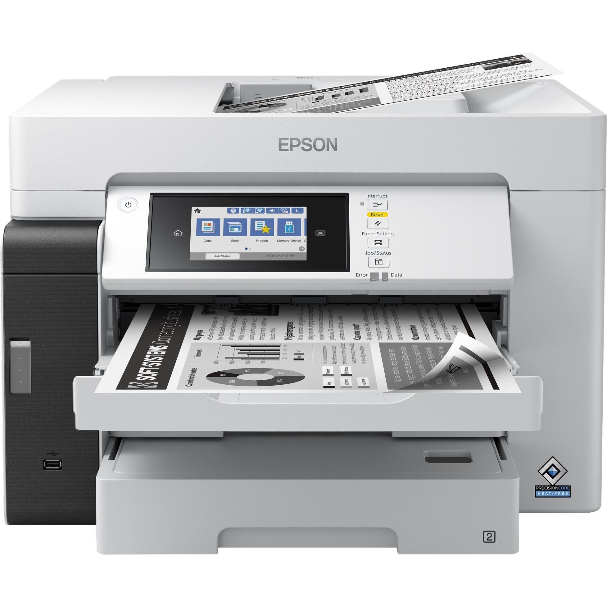 Epson EcoTank ET-M16680 (Tintenpatrone, Schwarz-Weiss), Drucker, Grau, Schwarz
