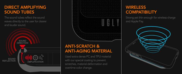 Productafbeelding Ugly Rubber UMODEL hoesje voor iPhone 15 Plus 6,7" helder zwart (Apple iPhone 15 Plus)