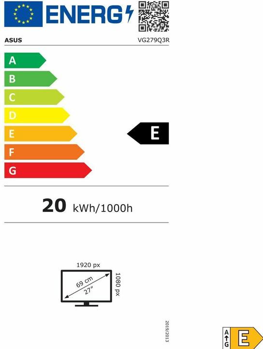 Energie-Label ASUS TUF Gaming VG279Q3R 68.6cm (16:9) FHD HDMI DP (1920 x 1080 Pixel, 27")