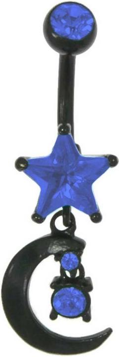 Produktbild Bijouteria Bauchpiercing (Kristall, PVD Beschichtung (schwarz), Chirurgenstahl 316L)