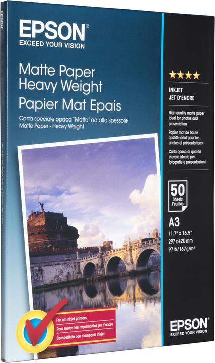 Productafbeelding Epson Papier Zwaargewicht, 50 vel (167 g/m², A3, 50 x)